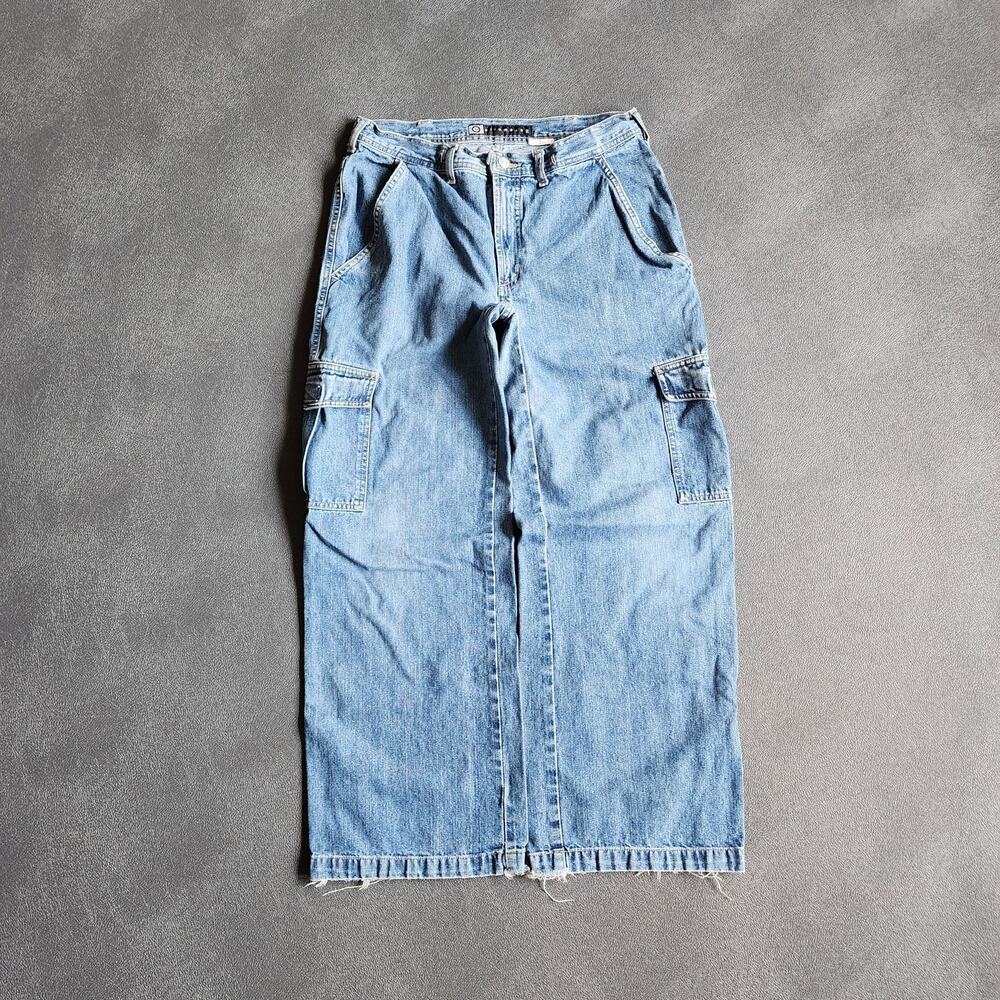 Vintage Ellemenno Skater Grunge Blue Denim Cargo Jeans 30x30